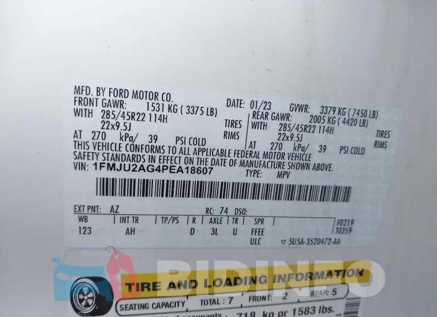 1FMJU2AG4PEA18607 Photo# 9