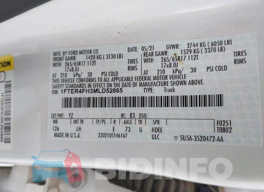 1FTER4FH3MLD52865 Photo# 9
