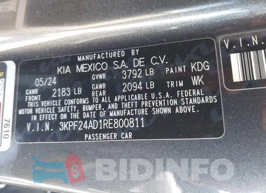 3KPF24AD1RE800811 Photo# 9