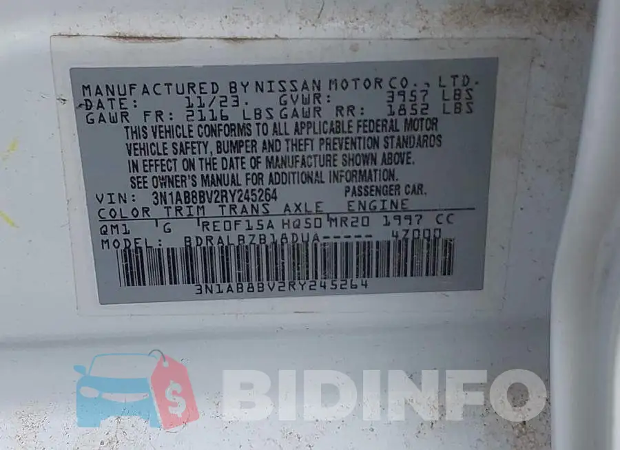 3N1AB8BV2RY245264 Photo# 9