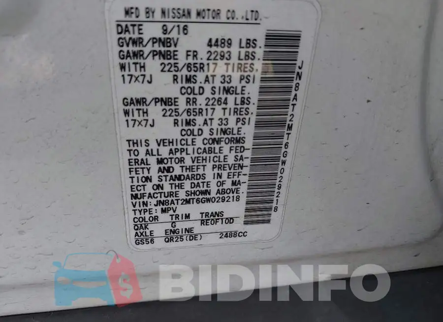 JN8AT2MT6GW029218 Photo# 9