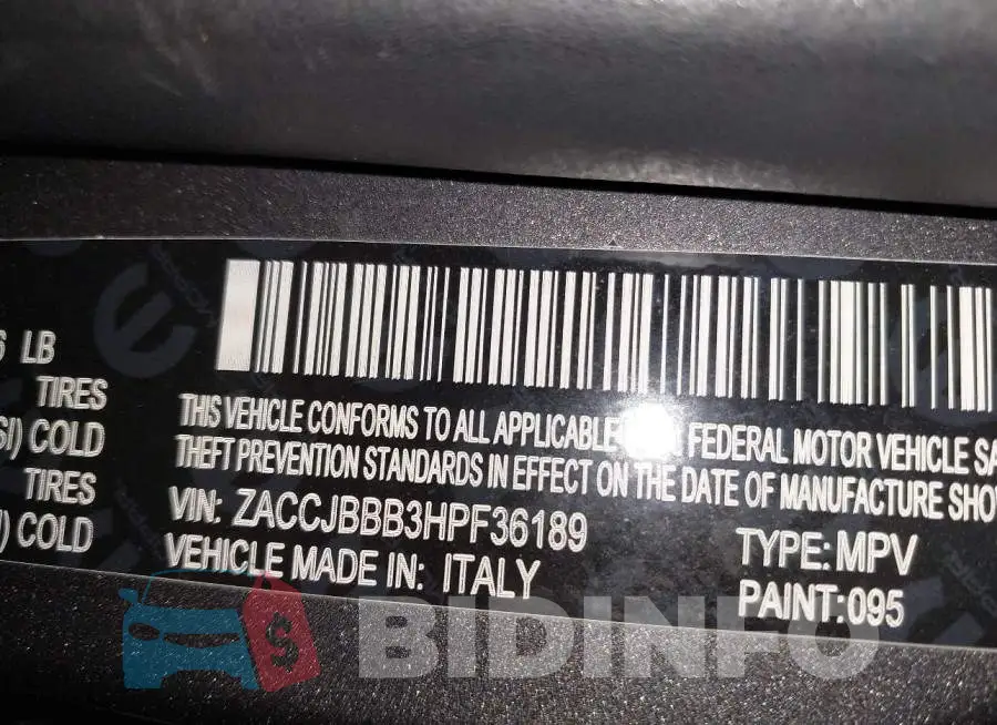 ZACCJBBB3HPF36189 Photo# 9