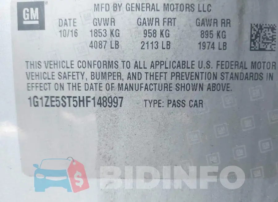 1G1ZE5ST5HF148997 Photo# 9
