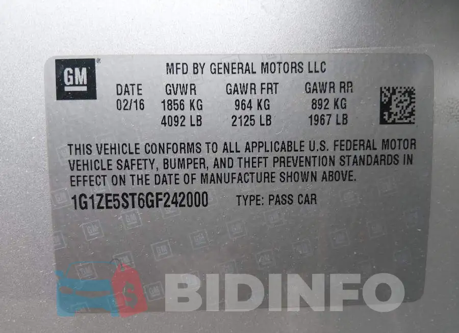1G1ZE5ST6GF242000 Photo# 9