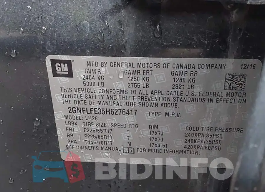 2GNFLFE35H6276417 Photo# 9