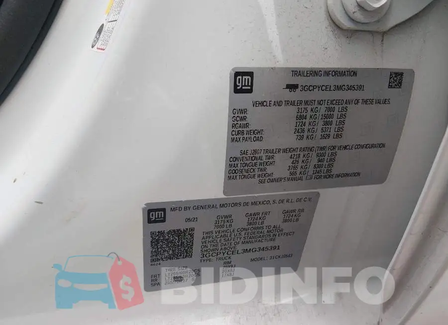 3GCPYCEL3MG345391 Photo# 9