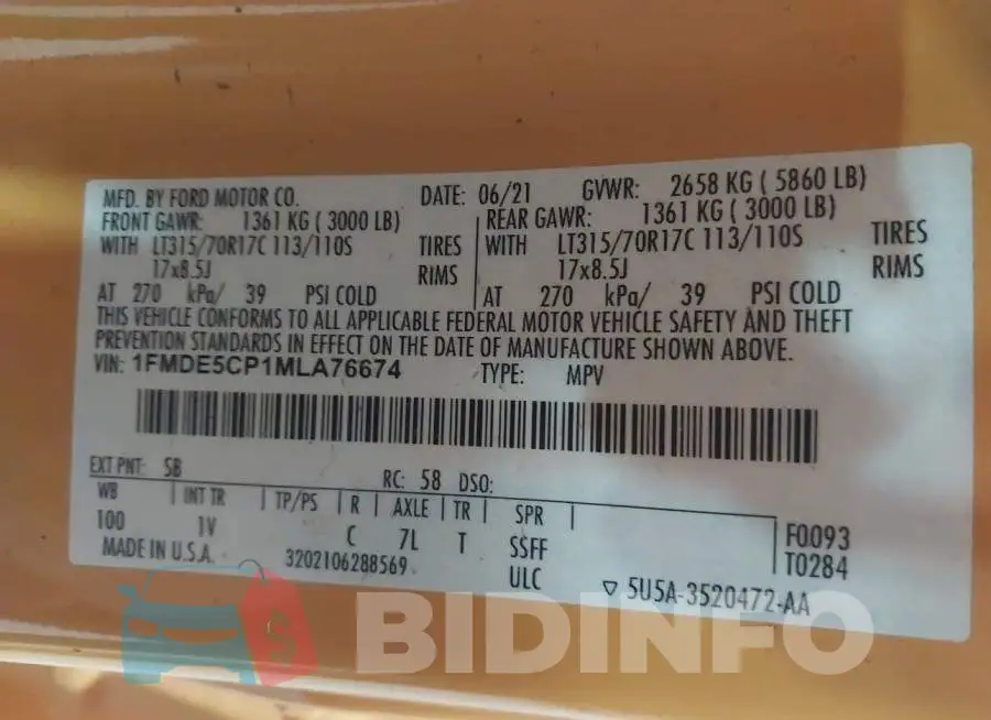 1FMDE5CP1MLA76674 Photo# 9
