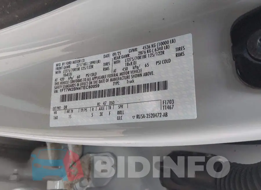 1FT7W2BN4TEC80059 Photo# 9
