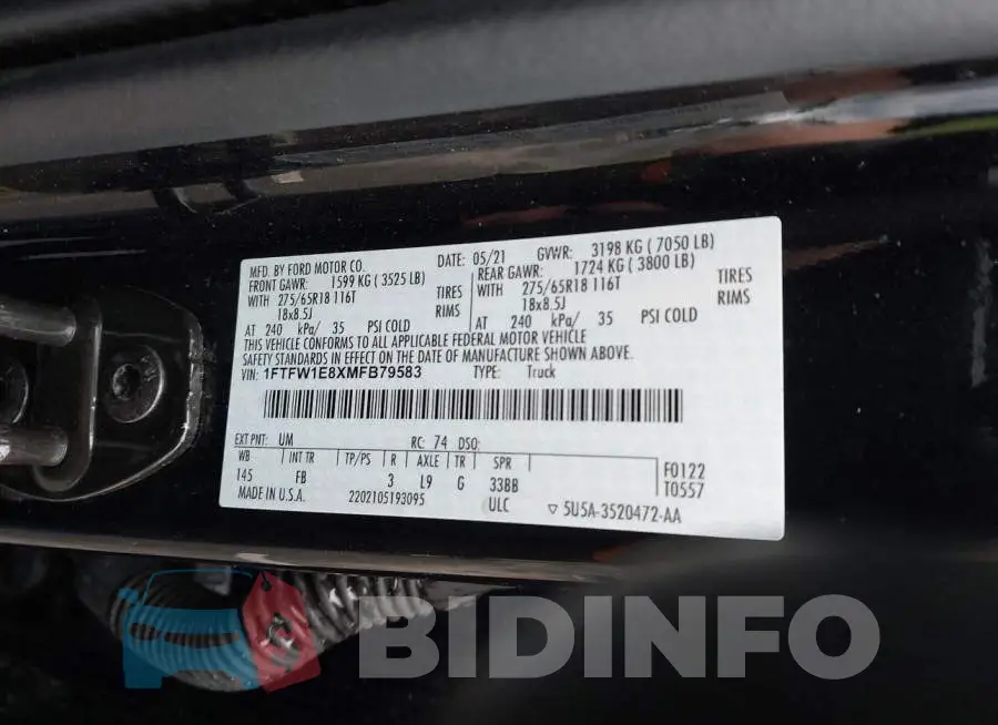 1FTFW1E8XMFB79583 Photo# 9