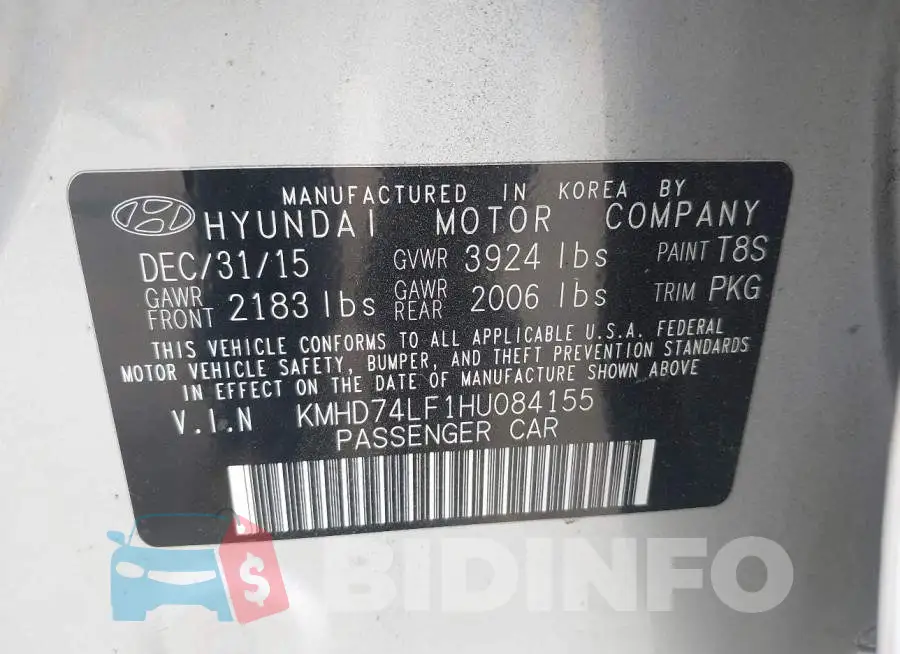 KMHD74LF1HU084155 Photo# 9
