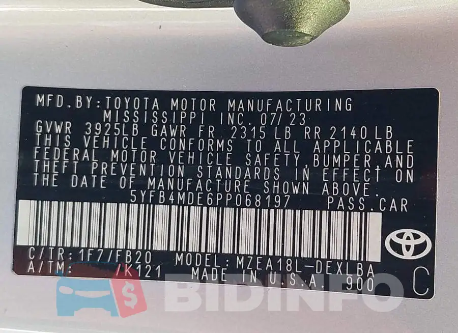 5YFB4MDE6PP068197 Photo# 9