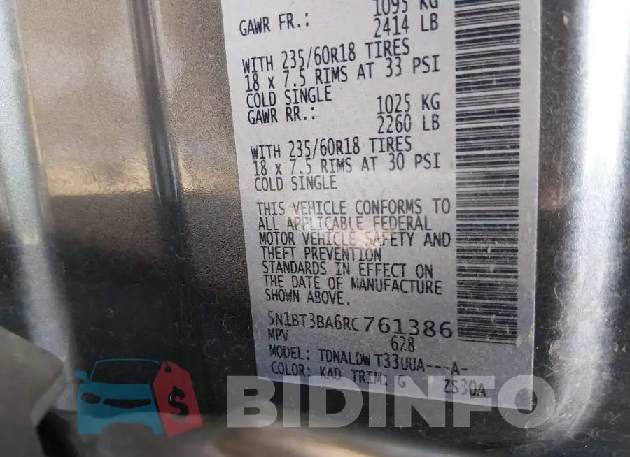 5N1BT3BA6RC761386 Photo# 9