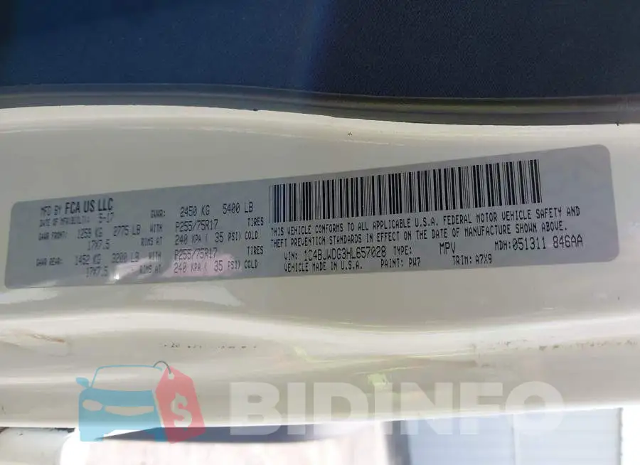 1C4BJWDG3HL657028 Photo# 9