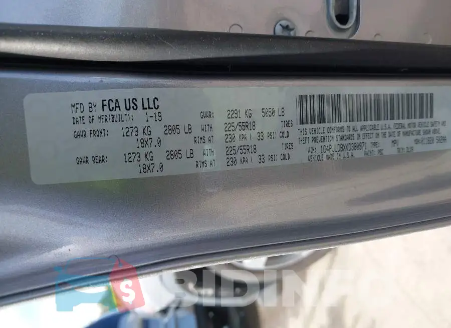 1C4PJLDBXKD380971 Photo# 9