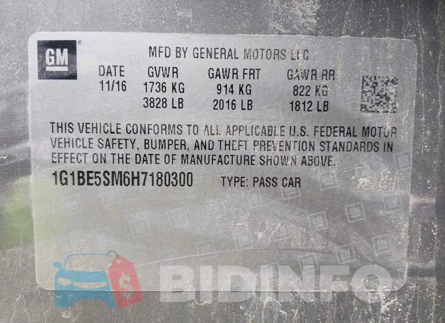1G1BE5SM6H7180300 Photo# 9