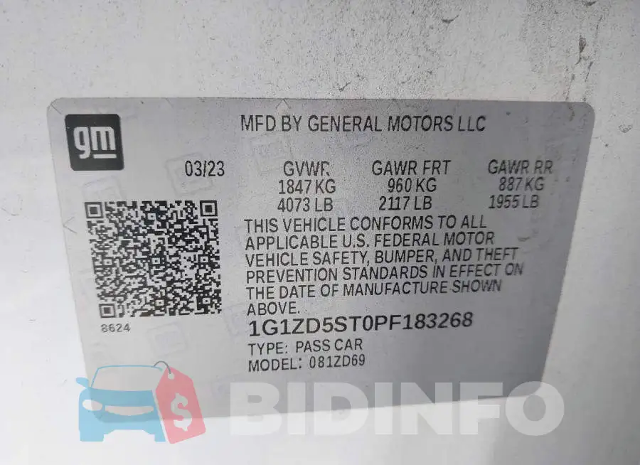 1G1ZD5ST0PF183268 Photo# 9