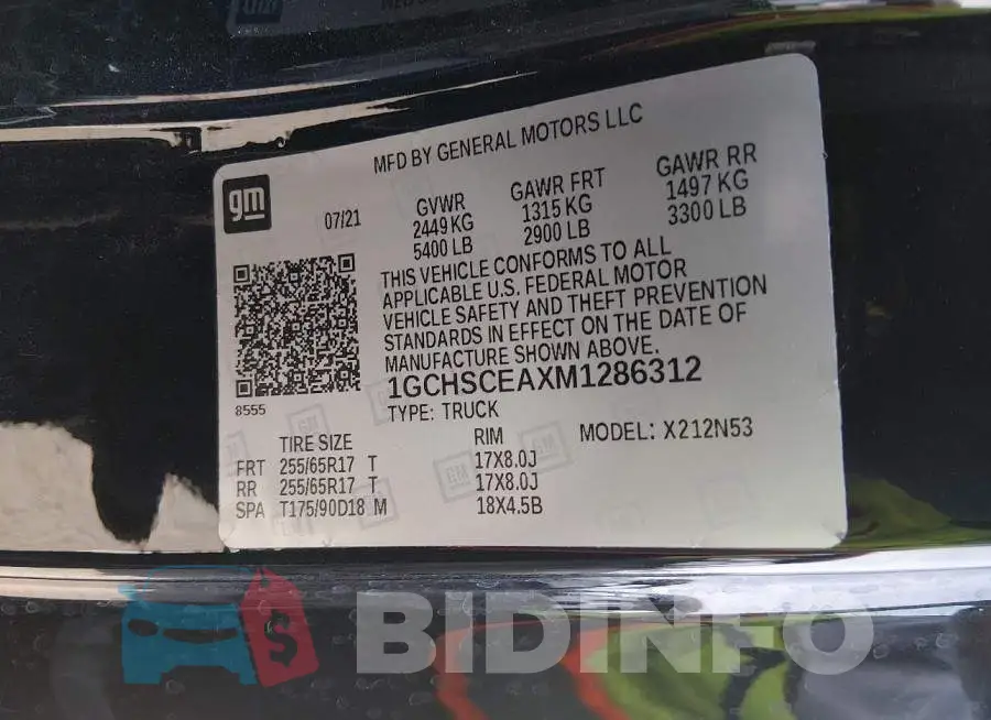 1GCHSCEAXM1286312 Photo# 9