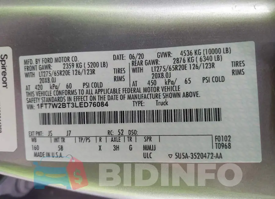1FT7W2BT3LED76084 Photo# 9