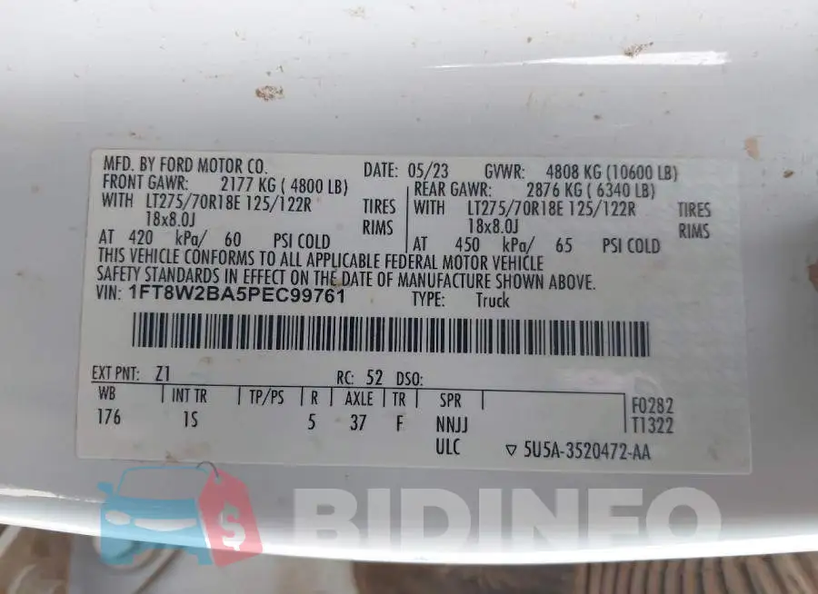 1FT8W2BA5PEC99761 Photo# 9