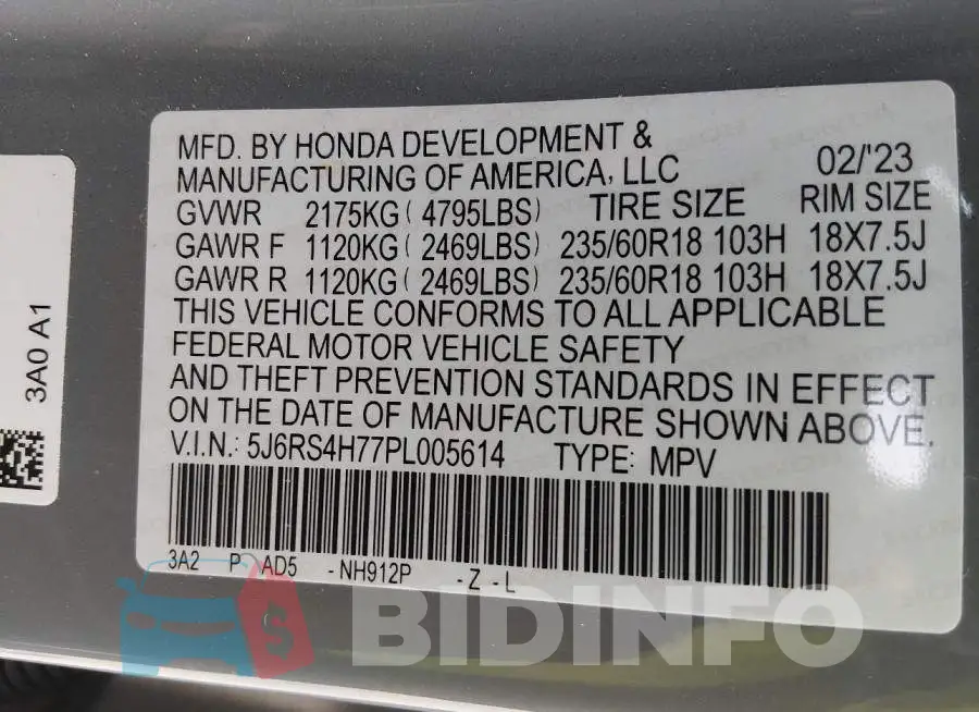 5J6RS4H77PL005614 Photo# 9