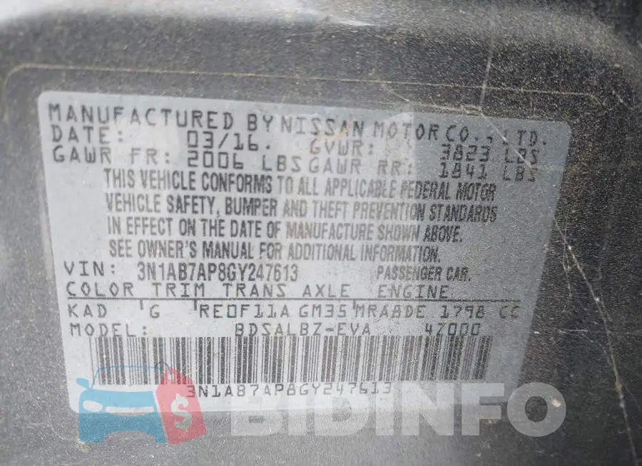 3N1AB7AP8GY247613 Photo# 9