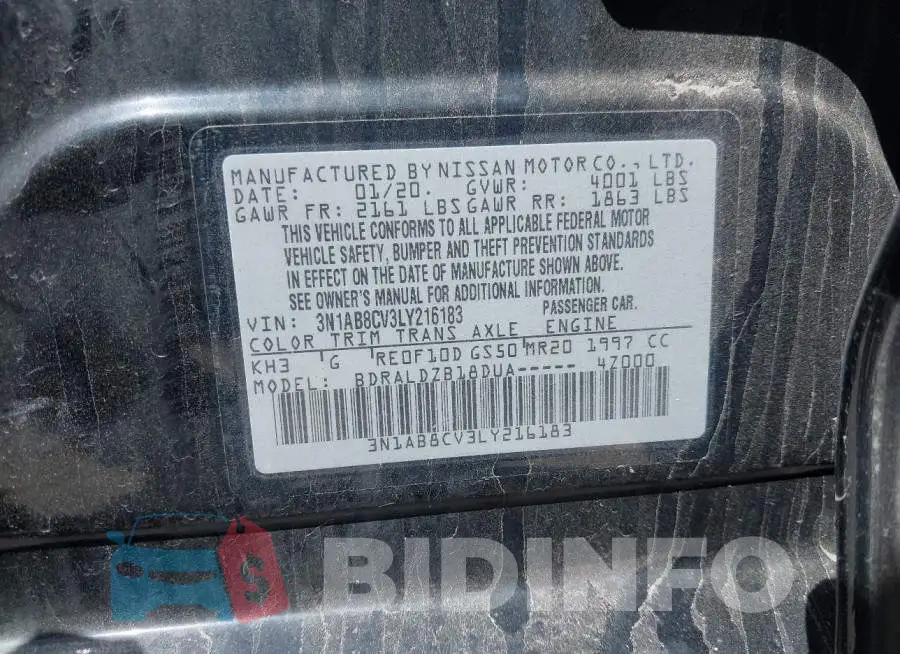 3N1AB8CV3LY216183 Photo# 9