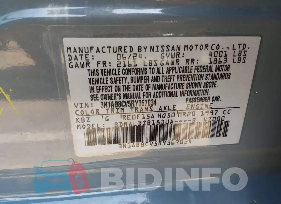 3N1AB8CV5RY367034 Photo# 9