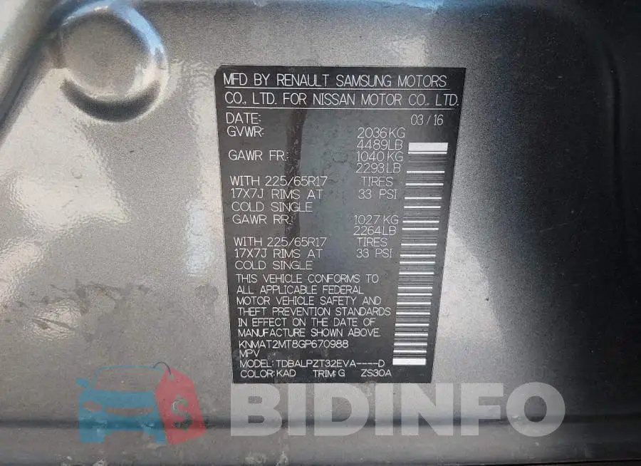 KNMAT2MT8GP670988 Photo# 9