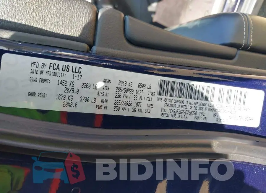 1C4RJFBG7HC760390 Photo# 9