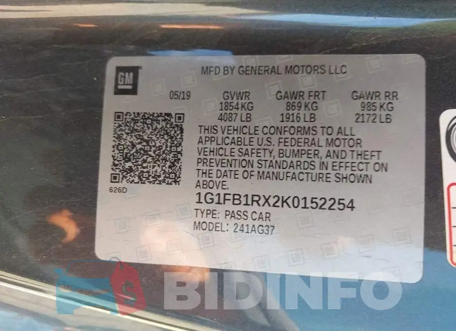 1G1FB1RX2K0152254 Photo# 9