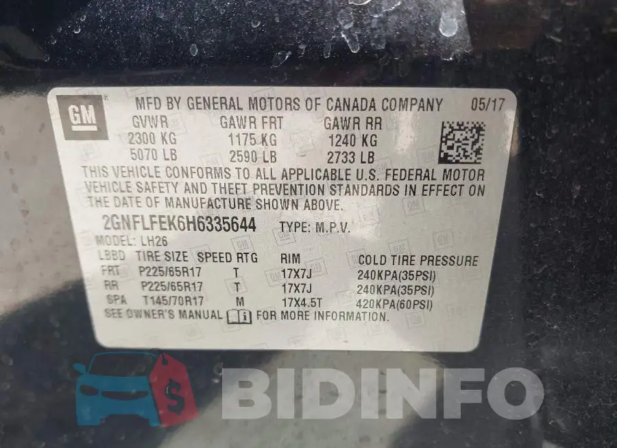 2GNFLFEK6H6335644 Photo# 9