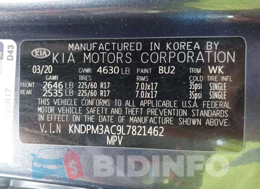 KNDPM3AC9L7821462 Photo# 9