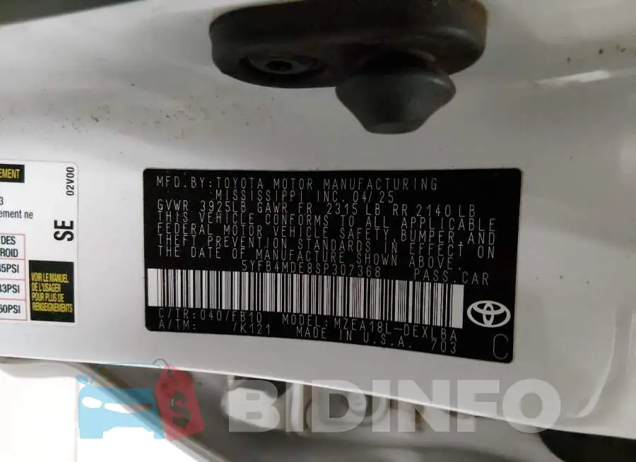 5YFB4MDE8SP307368 Photo# 9