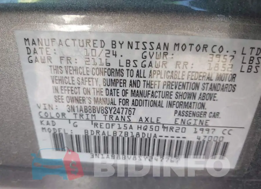 3N1AB8BV8SY247767 Photo# 9