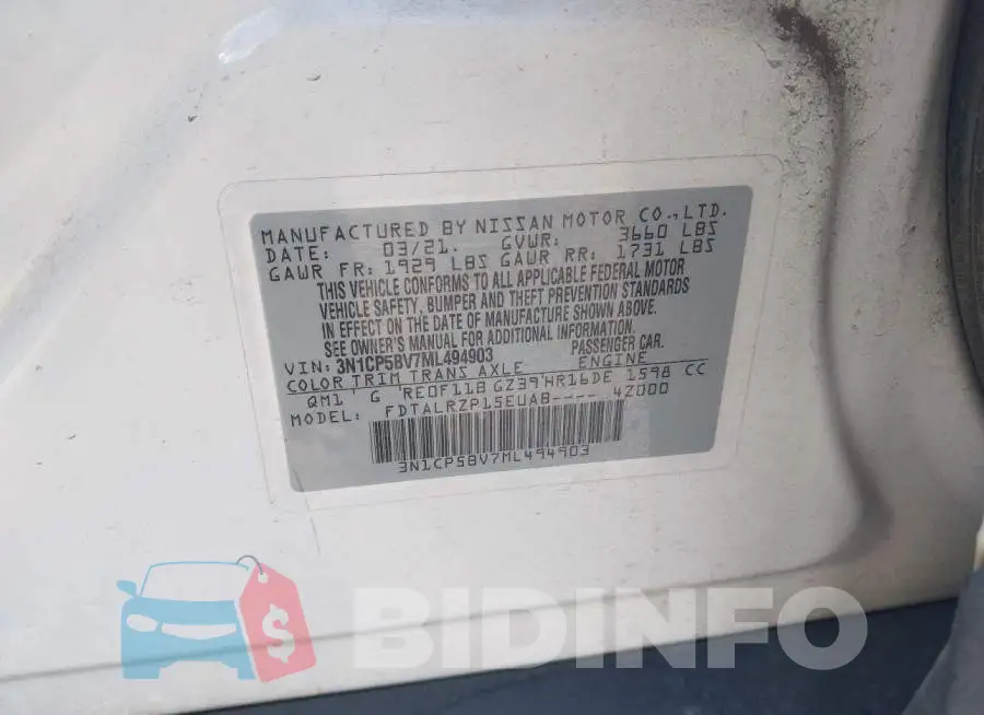 3N1CP5BV7ML494903 Photo# 9