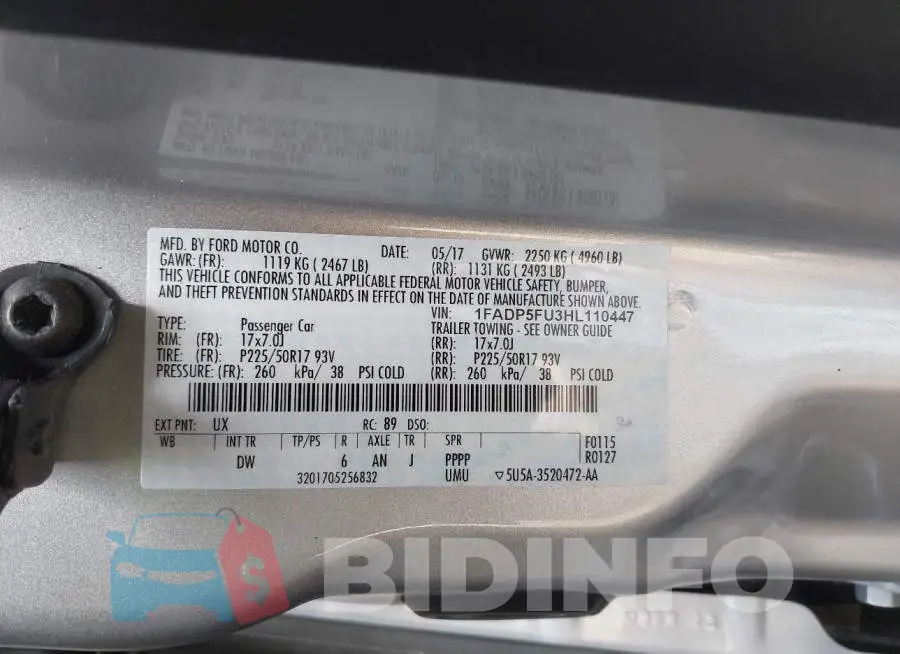 1FADP5FU3HL110447 Photo# 9