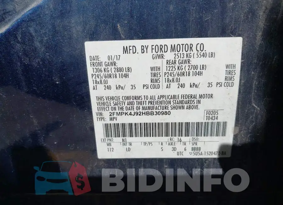 2FMPK4J92HBB30980 Photo# 9