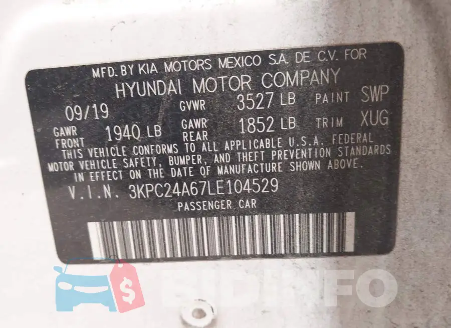 3KPC24A67LE104529 Photo# 9