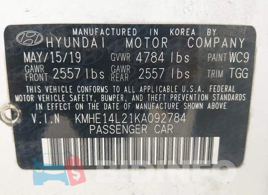 KMHE14L21KA092784 Photo# 9
