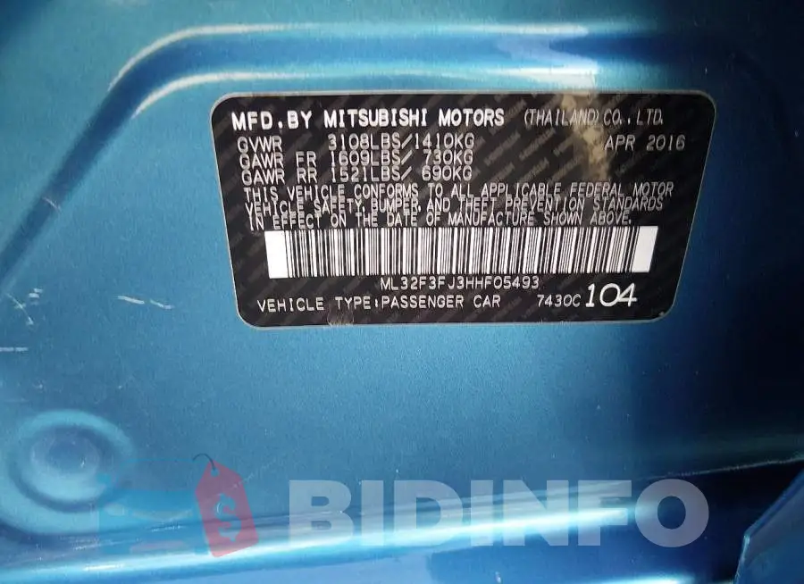 ML32F3FJ3HHF05493 Photo# 9