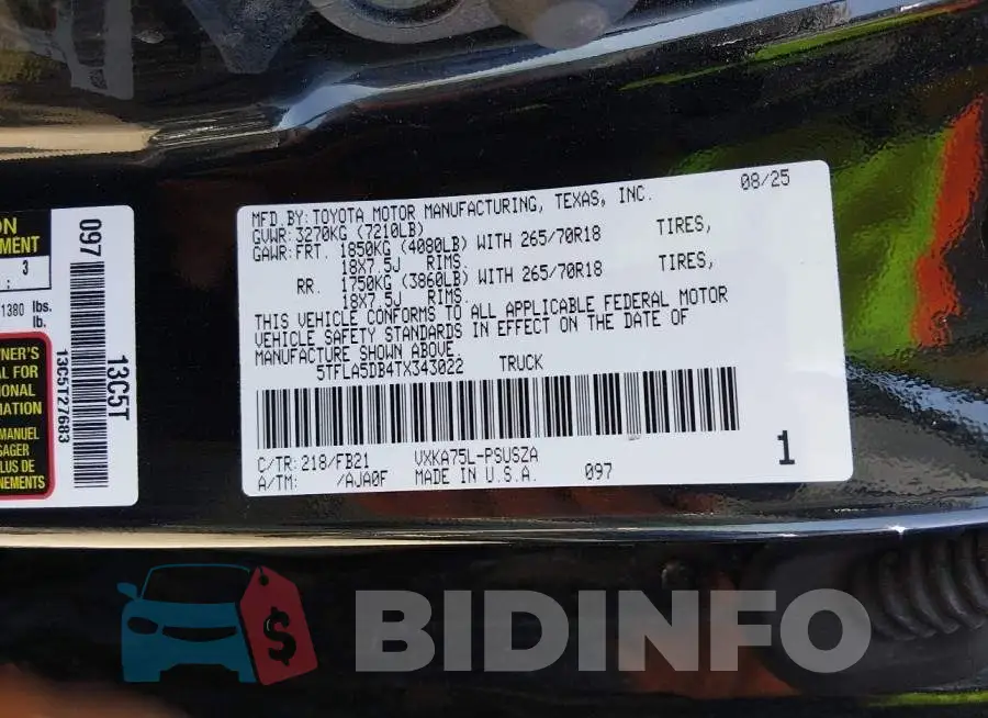 5TFLA5DB4TX343022 Photo# 9