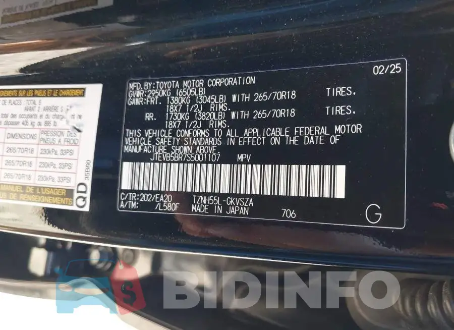 JTEVB5BR7S5001107 Photo# 9