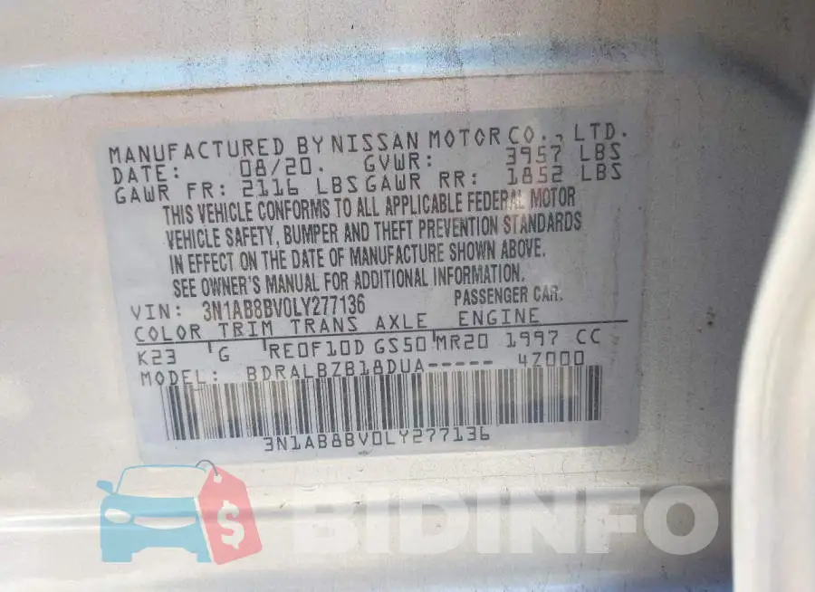 3N1AB8BV0LY277136 Photo# 9