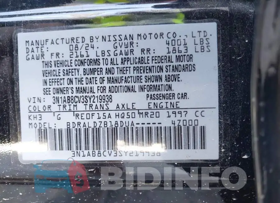 3N1AB8CV3SY219938 Photo# 9