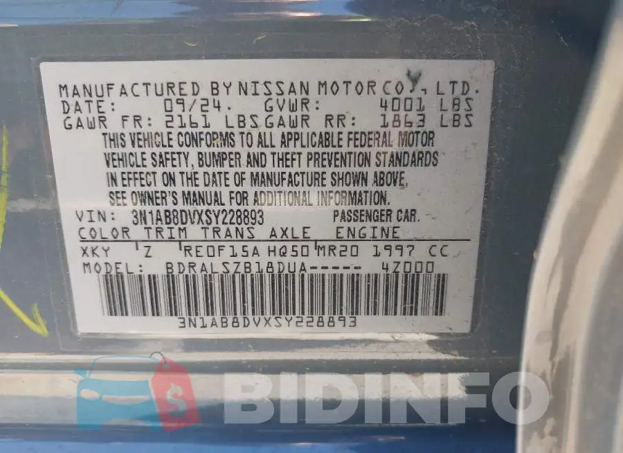 3N1AB8DVXSY228893 Photo# 9