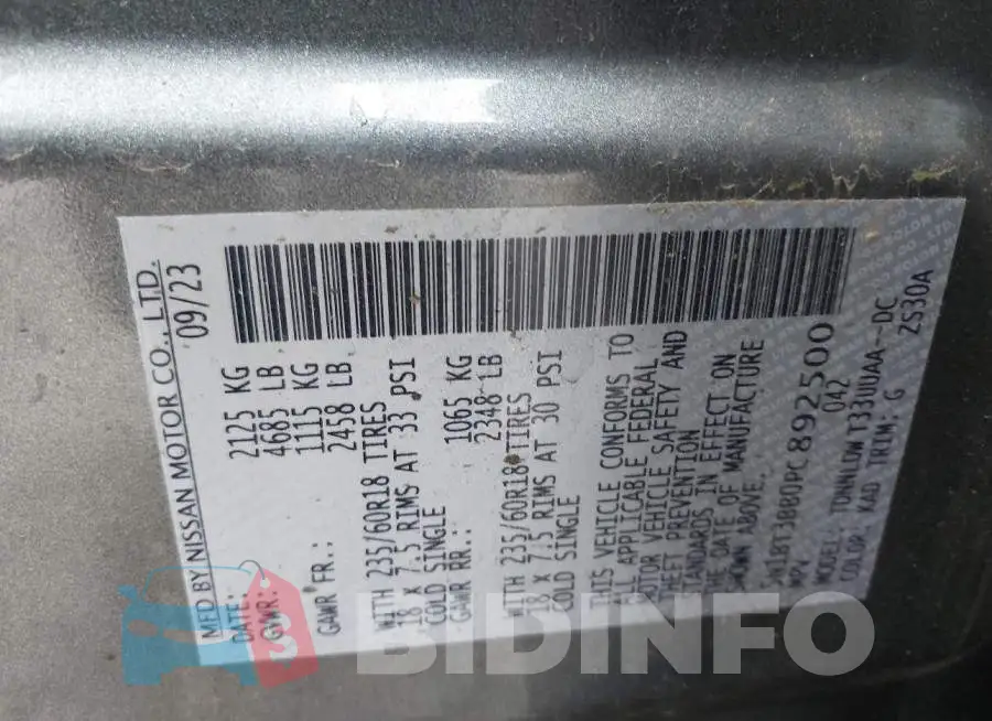 5N1BT3BB0PC892500 Photo# 9