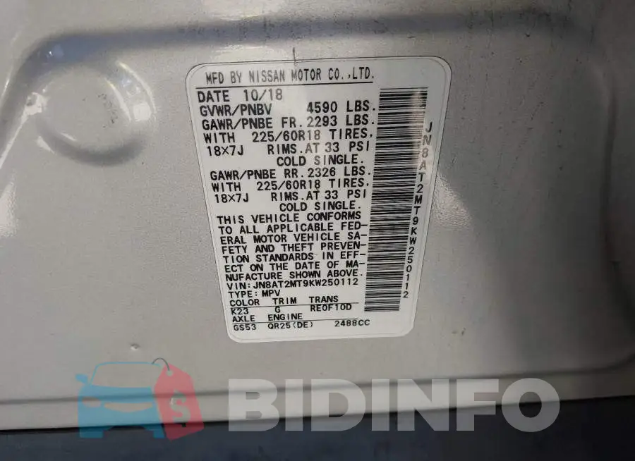 JN8AT2MT9KW250112 Photo# 9