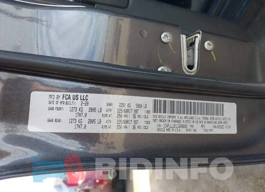 1C4PJLLB1LD606642 Photo# 9