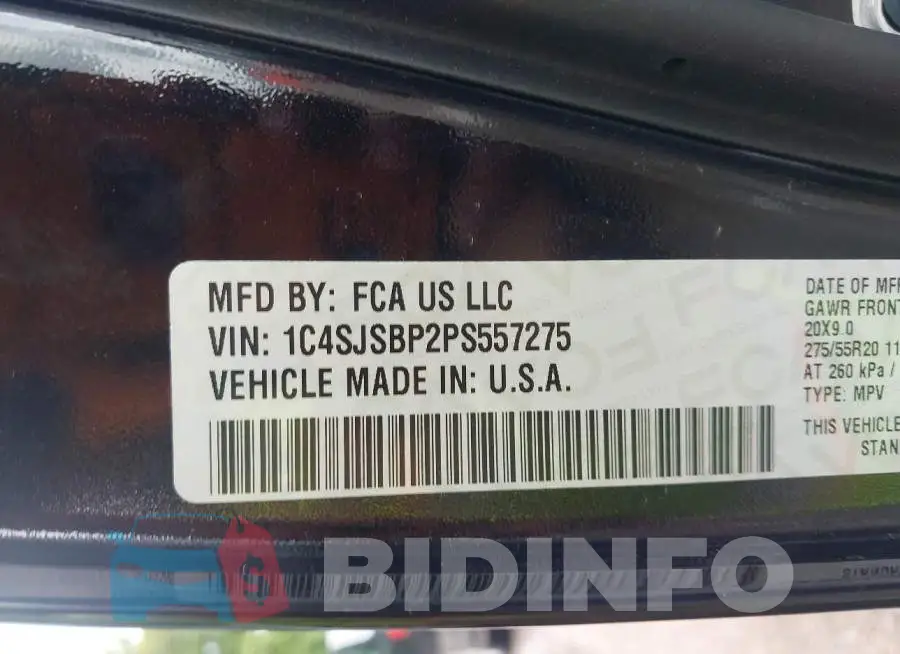 1C4SJSBP2PS557275 Photo# 9