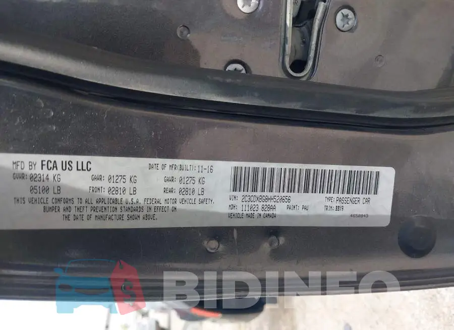 2C3CDXBG8HH520656 Photo# 8